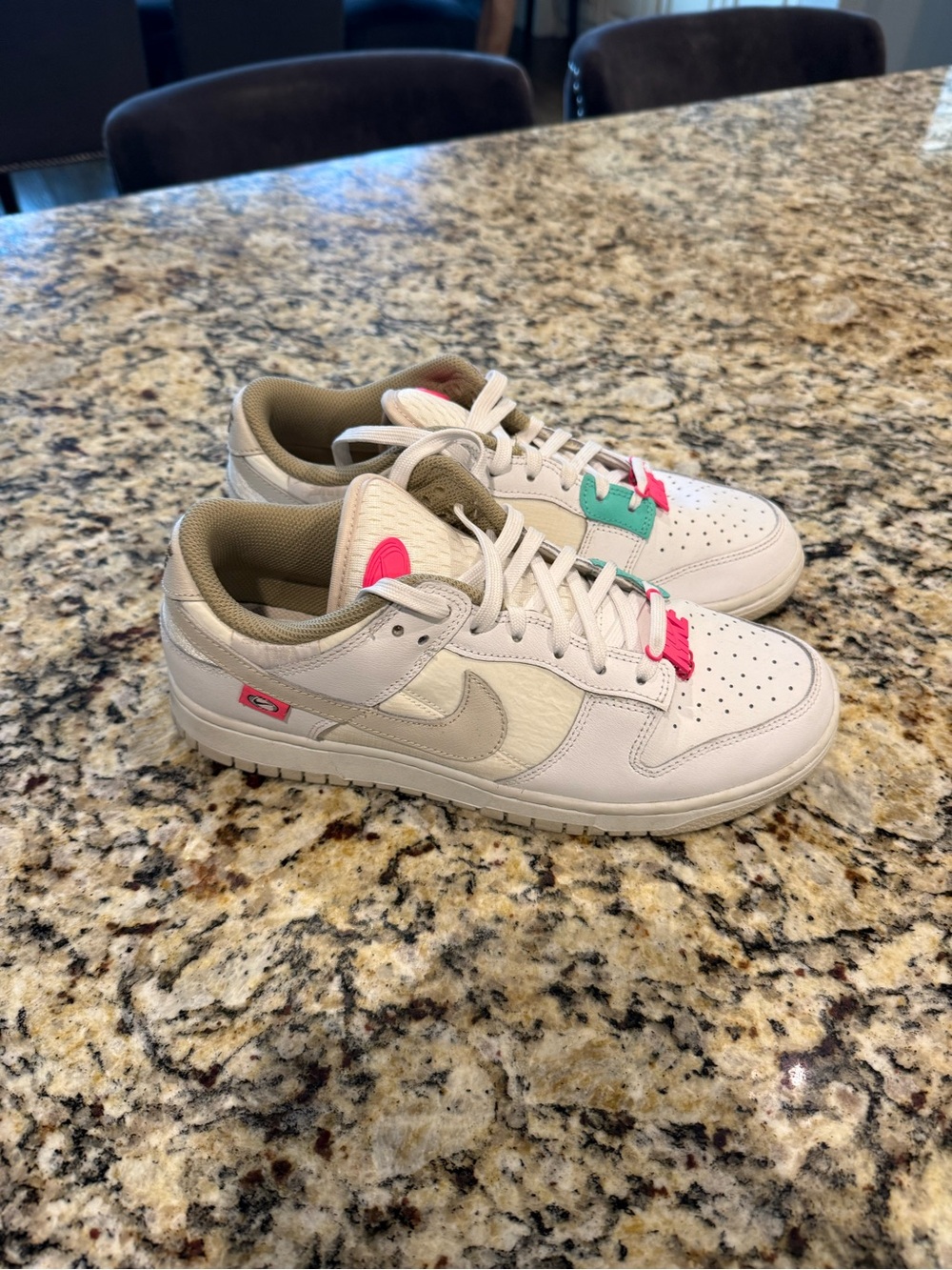 Nike Women’s Air Force with pink and teal accents - size 9